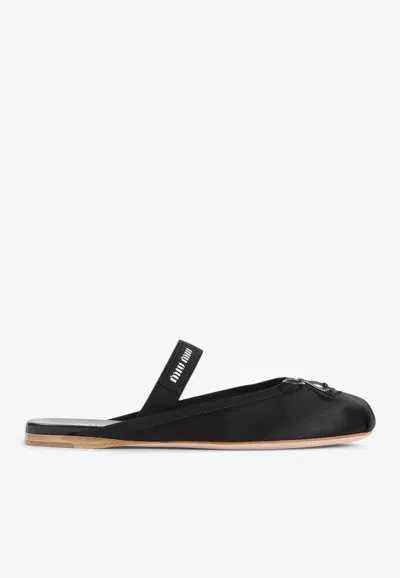 MIU MIU LOGO FLAT MULES