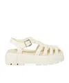 Miu Miu Caged Platform Sandals In White
