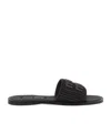Miu Miu Women Logo Slide Sandals In Black