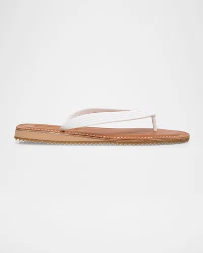 MIU MIU LOGO FLAT THONG SANDALS