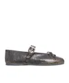 Miu Miu Logo Flats In Black