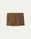 Miu Miu Bermuda Shorts In Wool Gabardine In Sughero