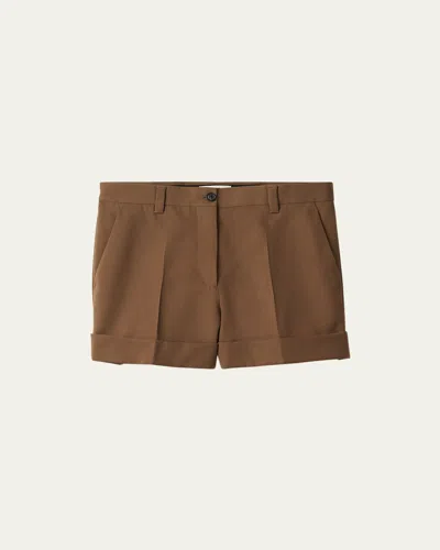 MIU MIU LOGO GABARDINE LOW-WAIST BERMUDA SHORTS