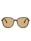 Miu Miu Logo Geometric Sunglasses In Green