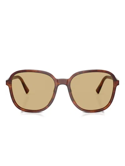 Miu Miu 58mm Polarized Pillow Sunglasses In Brown
