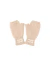 Miu Miu Logo Gloves In Neutral