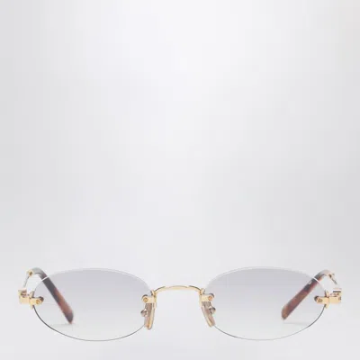 Miu Miu 0mu 53wv Zvn1o1 Oro Pallido Glasses In Gold