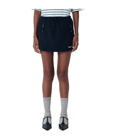 MIU MIU LOGO GRAPHIC MINI SKIRT