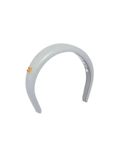 Miu Miu Logo Hair Accessories In Gray