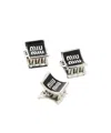 Miu Miu Logo Hair Accessories Three-piece Set In White