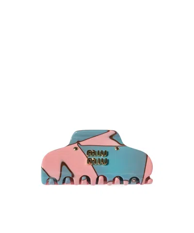 Miu Miu Logo Hair Clip In Multi