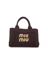 Miu Miu Raffia-effect Woven Handbag