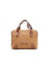 Miu Miu Logo Handbag In Brown