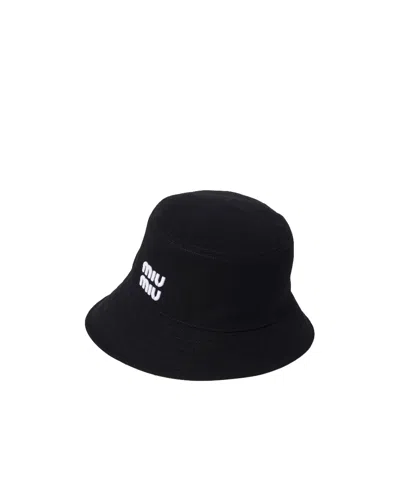Miu Miu Logo Hat In Black