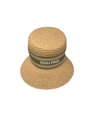 Miu Miu Logo Hat In Nude