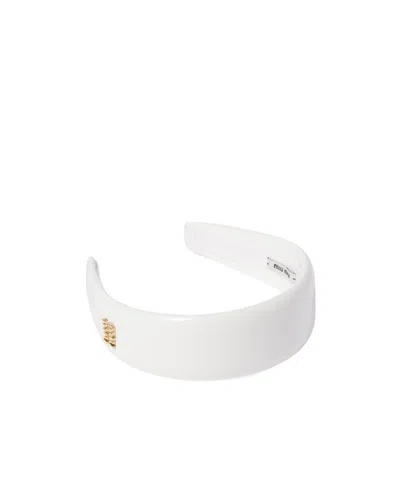 Miu Miu Logo Headband In White