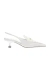 Miu Miu Leather Penny Loafers In White