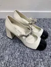 Miu Miu Elegant Sand Leather Pumps With 6.5 Cm Heel In White
