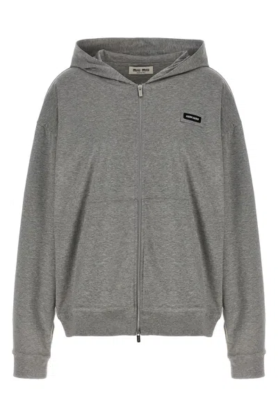 Miu Miu Logo Hoodie In Multi