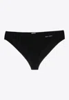 Miu Miu Logo-intarsia Cashmere-blend Briefs In Black