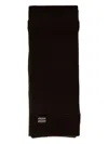 Miu Miu Logo-intarsia Cashmere Scarf In Black