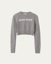 Miu Miu Wool And Cashmere Sweater In F0031 Grigio