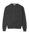 Miu Miu Cashmere Logo Cardigan In Gray