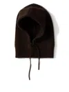 Miu Miu Cashmere Wool Knitted Ribbed Hat In Brown