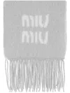 Miu Miu Schal Mit Jacquard-logo In Grau