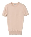 Miu Miu Logo-jacquard Top In Nude