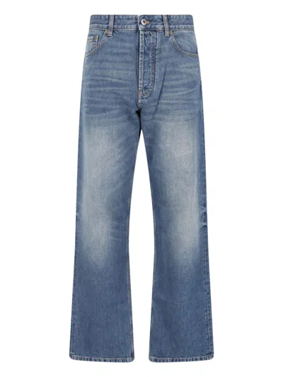 Miu Miu Logo Jeans In Blue