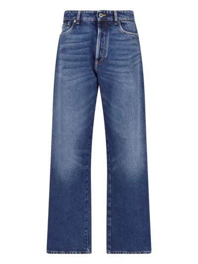 Miu Miu Logo Jeans In Blue