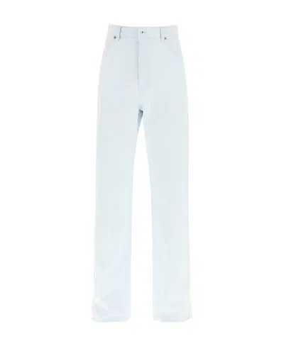Miu Miu Logo Jeans In Light Blue