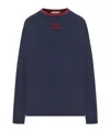 Miu Miu Long-sleeved Sweatshirt In Blue