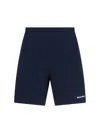Miu Miu Women Logo Jogger Shorts In Blue