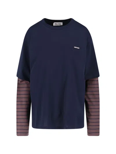 Miu Miu Logo Layered T-shirt