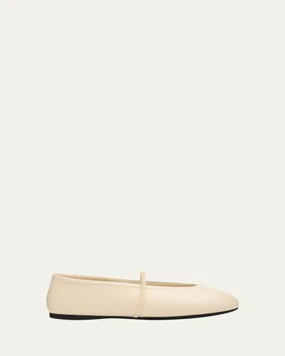 Miu Miu Logo Leather Ballerina Flats In Multi