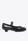 Miu Miu Ballerinas Mit Logo-intarsie In Black