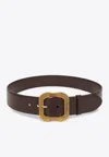 Miu Miu Belt In Root Color Leather Women In Brown