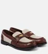 Miu Miu Women's Two-tone Leather Loafers | Size It 40 | 5d773df020aze Color F031w In Beige