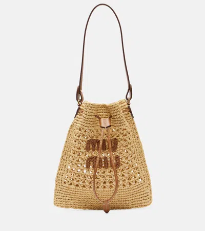 Miu Miu Bucket-bag Aus Raffiabast