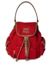 Miu Miu Logo-lettering Backpack In Red