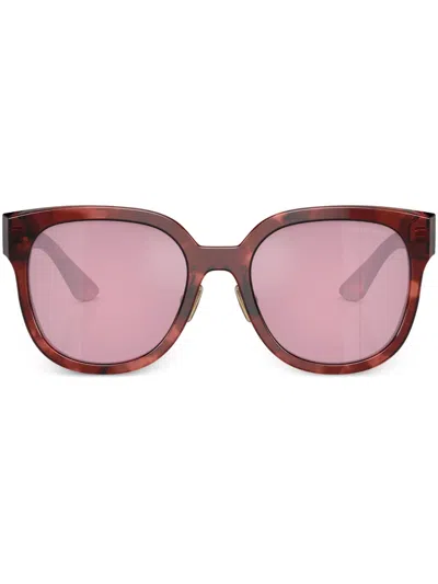 Miu Miu Miu Womens Red Mu 01zs Square-frame Tortoiseshell Acetate Sunglasses In Bordeaux