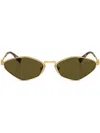 Miu Miu Womens Gold Mu 56zs Irregular-frame Metal Sunglasses In Gold