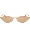 Miu Miu Womens Gold Mu 56zs Irregular-shape Metal Sunglasses In Gold