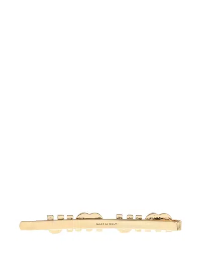 Pre-owned Miu Miu Logo-lettering Hair Clip In Gold