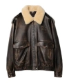 Miu Miu Logo-lettering Leather Jacket In Black