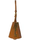 Miu Miu Logo-lettering Leather Trick In Brown