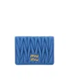 Miu Miu Cerulean Nappa Leather Card Holder