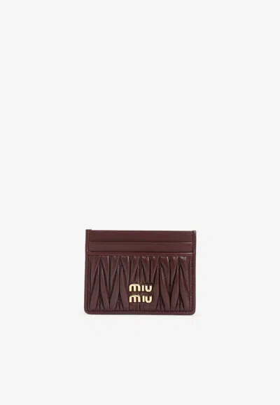 Miu Miu Logo Lettering Matelassé Leather Cardholder